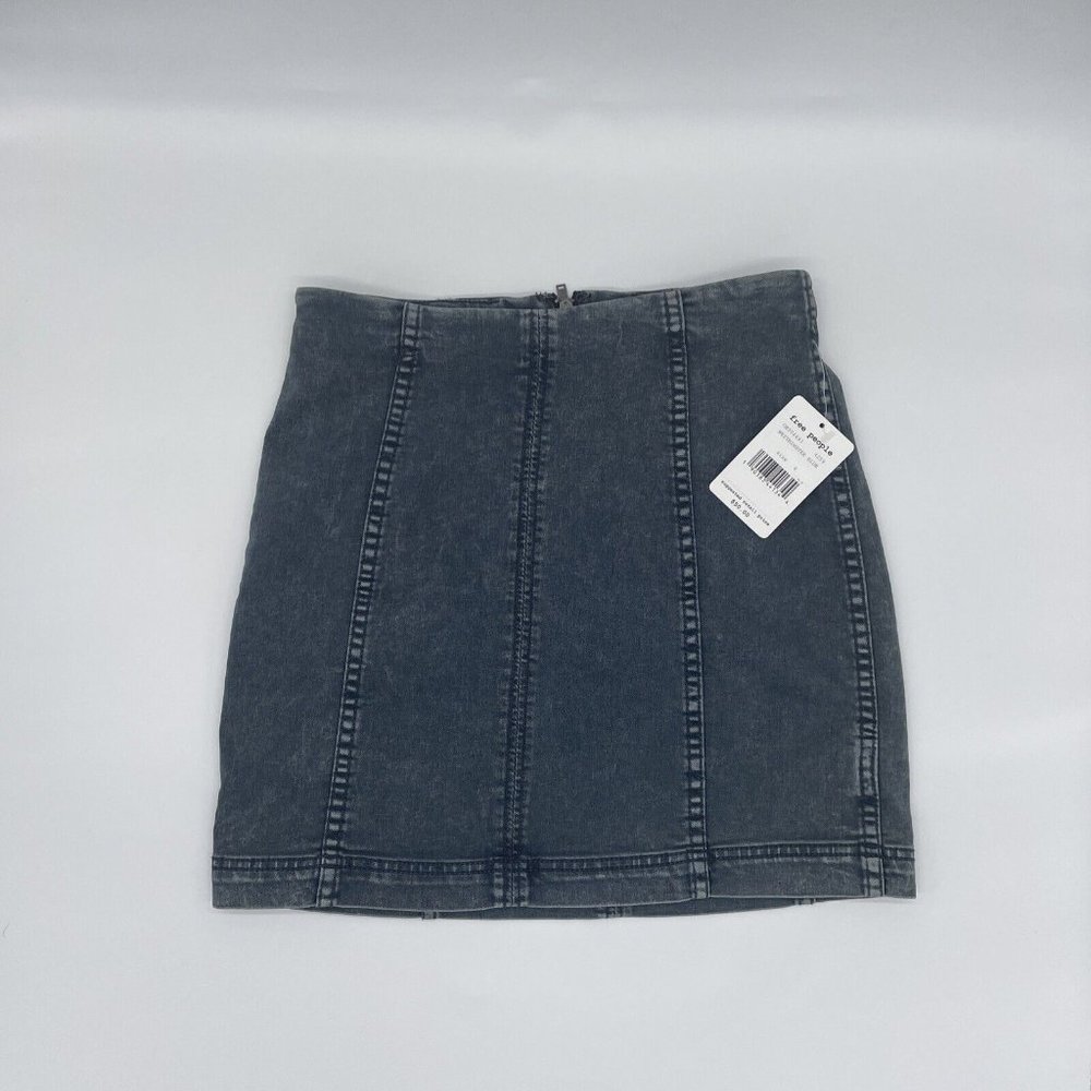 Free People Womens Modern Femme Denim OB504493 Skirt Faded Westminster Blue US 4